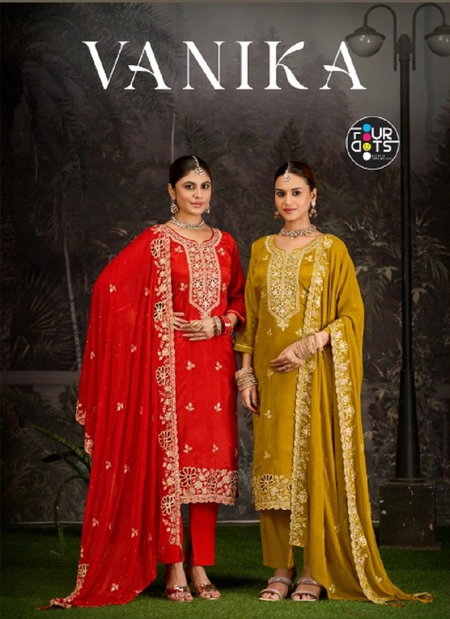 Vanika By Fourdots Glass Oraganz Dress Material Wholesale Shop In Surat
